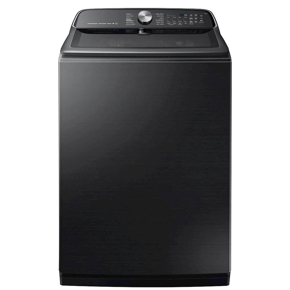 5.4 Cu. Ft. 12-Cycle Top-Loading Washer with Steam - Black stainless steel